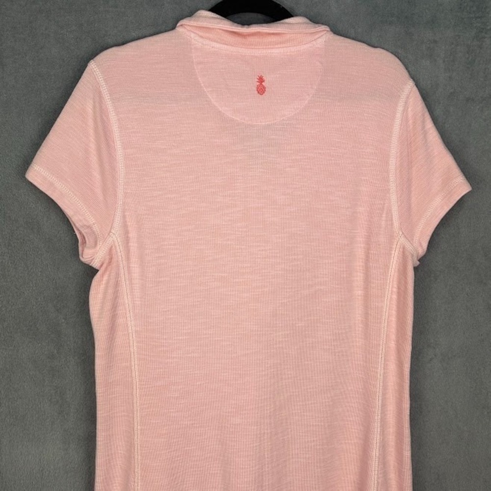 Tommy Bahama Dress Womens Large Pink Short Sleeve 1/4 Zip Resort Golf Comfort - Picture 5 of 13